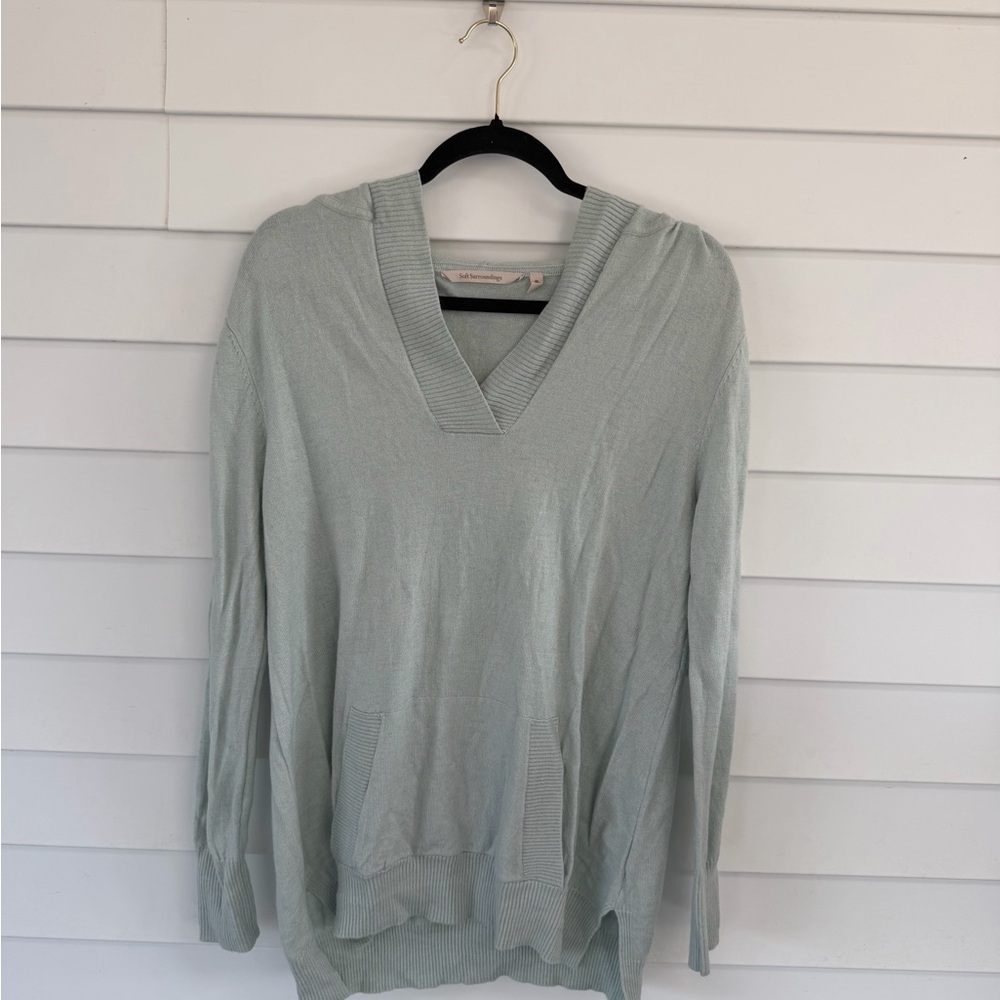 Soft Surroundings Light Green Sweater Hoodie